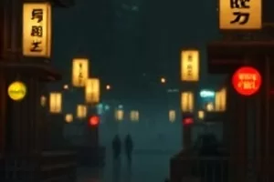 旧城灯火封面，老城区屋顶的灯一盏盏亮起